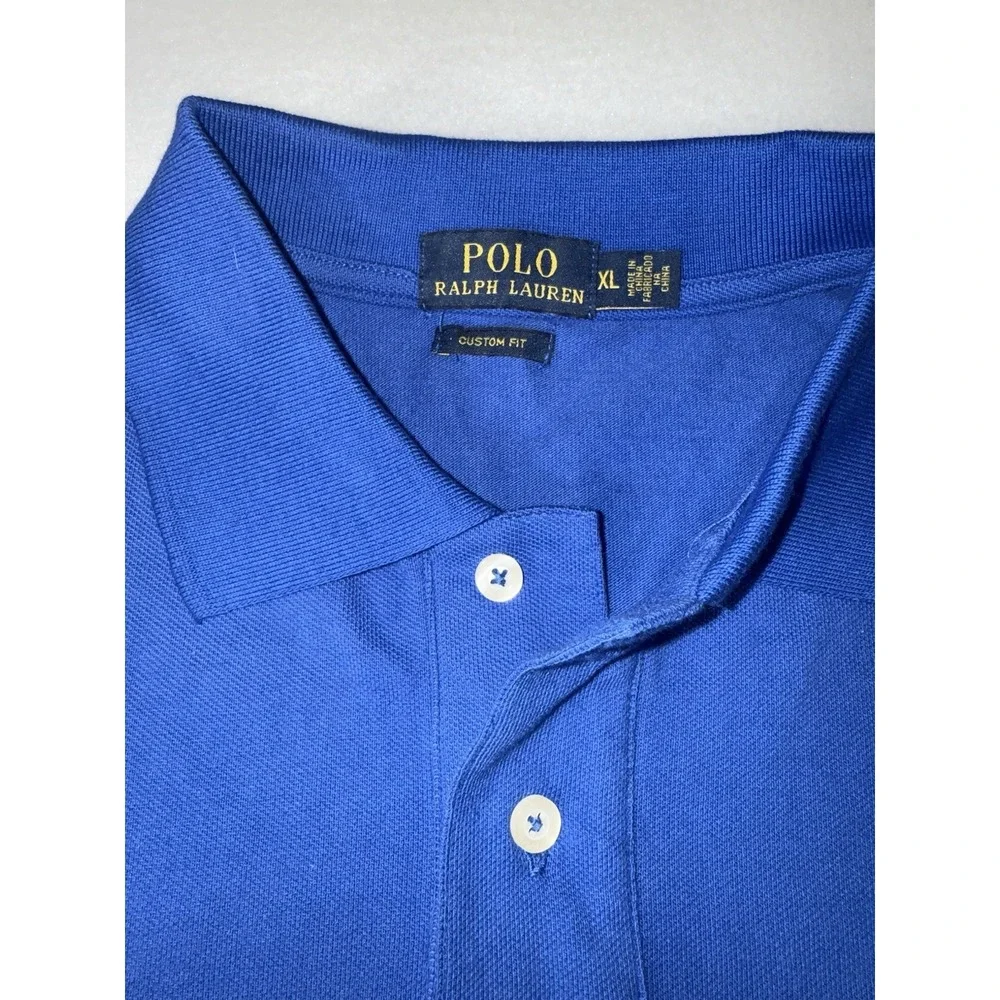 Polo Ralph Lauren Polo Shirt‎ Mens Blue XL Long Sleeve Logo Blue Collared